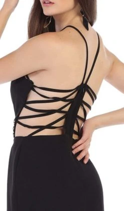 May Queen - RQ7660 Strappy Bejeweled Waist Halter Gown Formal Gowns 11 May Queen - RQ7660 Strappy Bejeweled Waist Halter Gown Formal Gowns