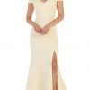 May Queen - RQ7663 Off-Shoulder Trumpet Dress With High Slit