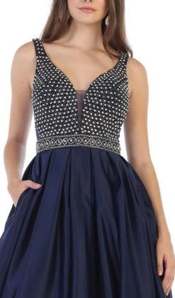 May Queen - RQ7680 Beaded Plunging V-Neck Ballgown Plus Size Dresses 10 May Queen - RQ7680 Beaded Plunging V-Neck Ballgown Plus Size Dresses