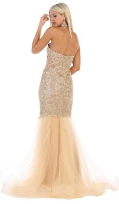 Formal Gowns May Queen - RQ7682 Embellished Deep Sweetheart Mermaid Dress