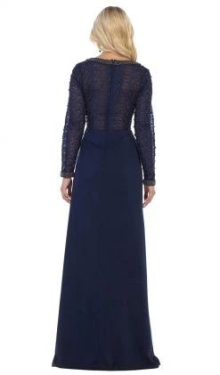 May Queen - RQ7692 Applique Long Sleeve Column Dress 17 May Queen - RQ7692 Applique Long Sleeve Column Dress