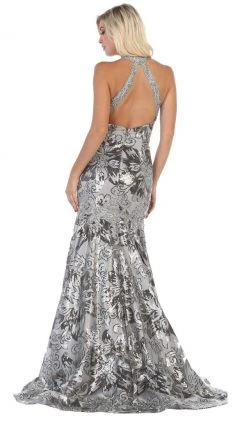 May Queen - RQ7698 Sequin Embroidered Halter Gown Formal Gowns 15 May Queen - RQ7698 Sequin Embroidered Halter Gown Formal Gowns