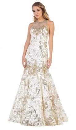 May Queen - RQ7698 Sequin Embroidered Halter Gown Formal Gowns 13 May Queen - RQ7698 Sequin Embroidered Halter Gown Formal Gowns