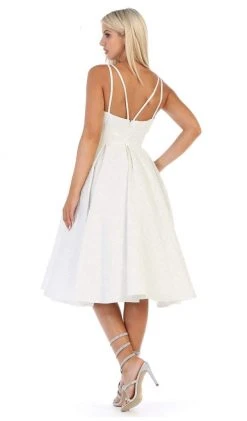 May Queen - RQ7699 Plunging Sweetheart A-Line Cocktail Dress
