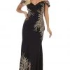 May Queen - RQ7712 Embellished Off-Shoulder Trumpet Dress