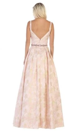 May Queen - RQ7715 Pleated V-Neck A-Line Evening Gown 17 May Queen - RQ7715 Pleated V-Neck A-Line Evening Gown