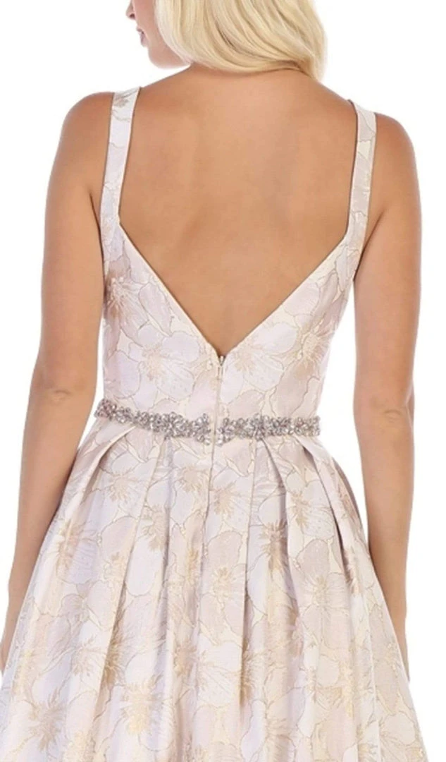 May Queen - RQ7715 Pleated V-Neck A-Line Evening Gown 6 May Queen - RQ7715 Pleated V-Neck A-Line Evening Gown