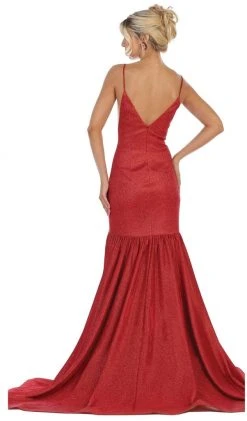 May Queen - RQ7725 Plunging V-Neck Fitted Trumpet Gown Formal Gowns 8 May Queen - RQ7725 Plunging V-Neck Fitted Trumpet Gown Formal Gowns