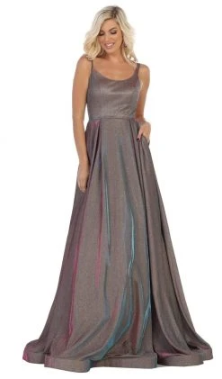 Formal Gowns May Queen - RQ7726 Scoop Pleated A-Line Evening Gown