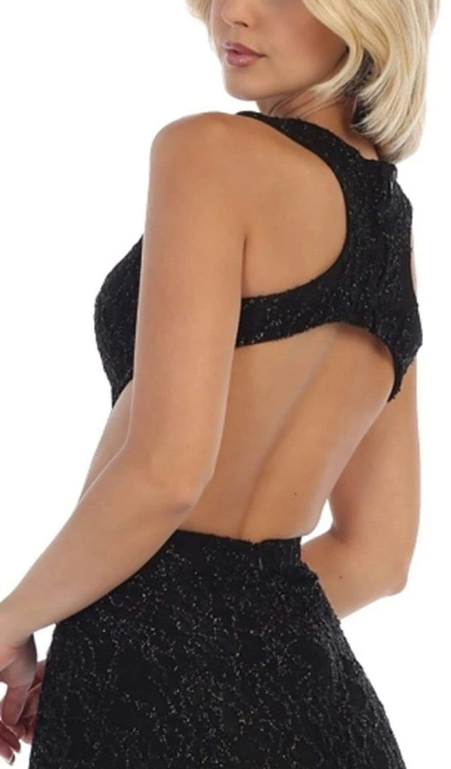 Formal Gowns May Queen - RQ7736 Glitter Lace Double High Slit Gown 6 Formal Gowns May Queen - RQ7736 Glitter Lace Double High Slit Gown