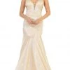 May Queen - RQ7739 Strappy Plunging V-Neck Trumpet Dress Formal Gowns
