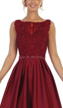 May Queen - RQ7744 Sleeveless Embellished Bateau Ballgown Formal Gowns