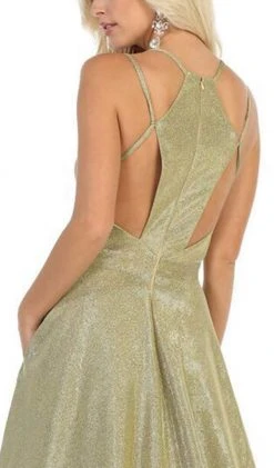 May Queen - RQ7751 V-neck A-line Gown With Cutouts