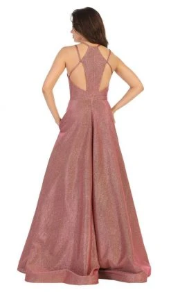 May Queen - RQ7751 V-neck A-line Gown With Cutouts