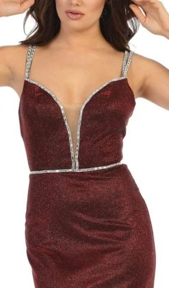 May Queen - RQ7758 Plunging Sweetheart Sheath Dress Formal Gowns 8 May Queen - RQ7758 Plunging Sweetheart Sheath Dress Formal Gowns