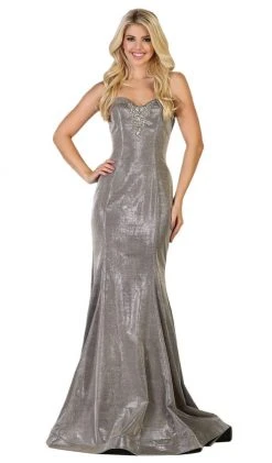 May Queen - RQ7764 Jeweled Sweetheart Mermaid Dress With Train Formal Gowns