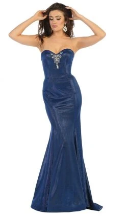 May Queen - RQ7764 Jeweled Sweetheart Mermaid Dress With Train Formal Gowns