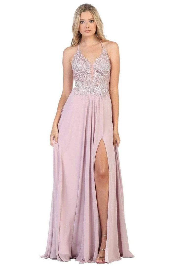 May Queen - RQ7781 Embellished Sleeveless Evening Gown - 1 Pc Ivory In Size 4 Available 3 May Queen - RQ7781 Embellished Sleeveless Evening Gown - 1 Pc Ivory In Size 4 Available
