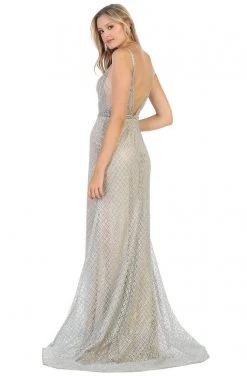 May Queen - RQ7782 Bedazzled Deep V-neck Trumpet Dress 9 May Queen - RQ7782 Bedazzled Deep V-neck Trumpet Dress