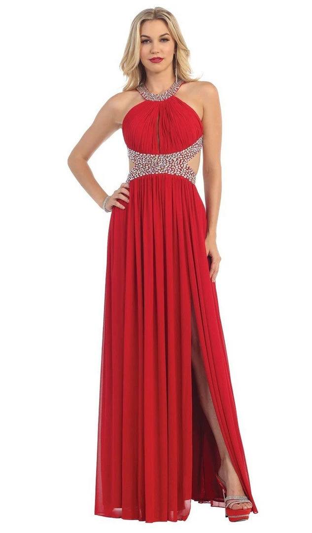 Formal Gowns May Queen - Ruched Halter A-Line Evening Gown 7 Formal Gowns May Queen - Ruched Halter A-Line Evening Gown