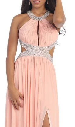 Formal Gowns May Queen - Ruched Halter A-Line Evening Gown