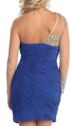 Cocktail Dresses May Queen - Ruched One Shoulder Sleeve Cocktail Dress 11 Cocktail Dresses May Queen - Ruched One Shoulder Sleeve Cocktail Dress