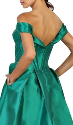 Formal Gowns May Queen - Satin Off Shoulder A-line Evening Dress 12 Formal Gowns May Queen - Satin Off Shoulder A-line Evening Dress