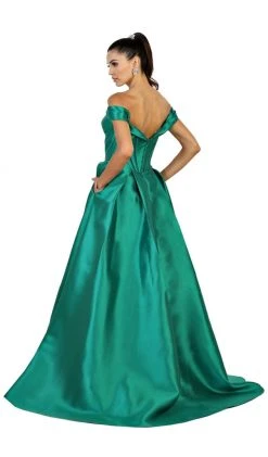 Formal Gowns May Queen - Satin Off Shoulder A-line Evening Dress 10 Formal Gowns May Queen - Satin Off Shoulder A-line Evening Dress