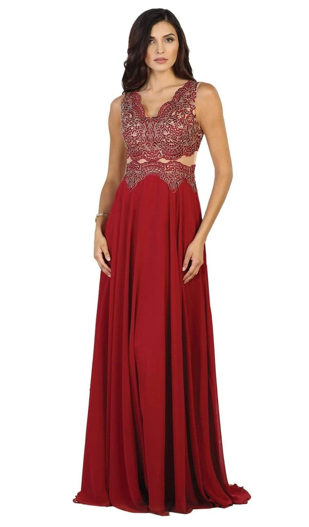 May Queen - Scalloped Metallic Lace A-Line Prom Gown 7 May Queen - Scalloped Metallic Lace A-Line Prom Gown