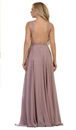 May Queen - Scalloped Metallic Lace A-Line Prom Gown 13 May Queen - Scalloped Metallic Lace A-Line Prom Gown