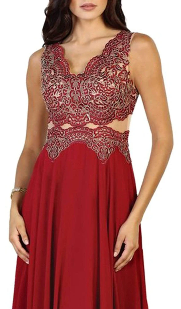 May Queen - Scalloped Metallic Lace A-Line Prom Gown 8 May Queen - Scalloped Metallic Lace A-Line Prom Gown