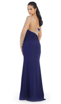 May Queen - Sequined One Shoulder Sleeve Evening Gown Formal Gowns 18 May Queen - Sequined One Shoulder Sleeve Evening Gown Formal Gowns