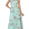 May Queen - Sheer Cap Sleeves Floral Embellished A-line Gown RQ7554 - 1 Pc Mint In Size O Available