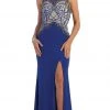 May Queen - Sleeveless Beaded Illusion Prom Gown 1 May Queen - Sleeveless Beaded Illusion Prom Gown
