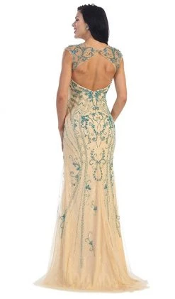 Formal Gowns May Queen - Sleeveless Beaded Lace Sheath Evening Gown 10 Formal Gowns May Queen - Sleeveless Beaded Lace Sheath Evening Gown