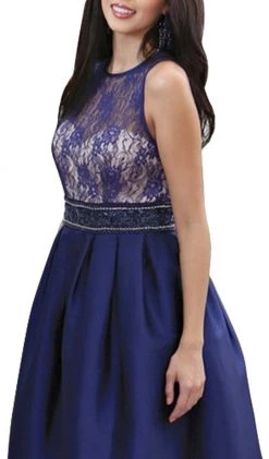 May Queen - Sleeveless Lace Applique Taffeta Formal Ball Gown Formal Gowns