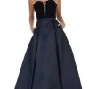May Queen - Sleeveless Lace Up Front Pleated Ballgown RQ7742 - 1 Pc Navy In Size 14 Available Formal Gowns 1 May Queen - Sleeveless Lace Up Front Pleated Ballgown RQ7742 - 1 Pc Navy In Size 14 Available Formal Gowns