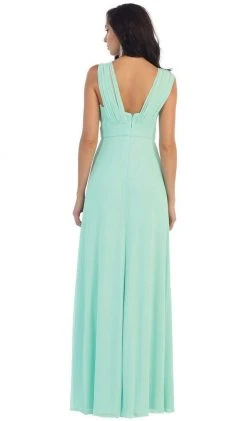 Formal Gowns May Queen - Sleeveless Ruched Panel A-Line Long Bridesmaid Dress 26 Formal Gowns May Queen - Sleeveless Ruched Panel A-Line Long Bridesmaid Dress