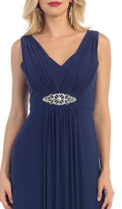 Formal Gowns May Queen - Sleeveless Ruched Panel A-Line Long Bridesmaid Dress 16 Formal Gowns May Queen - Sleeveless Ruched Panel A-Line Long Bridesmaid Dress