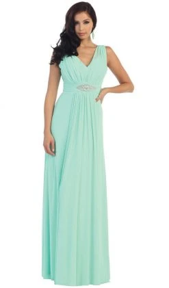 Formal Gowns May Queen - Sleeveless Ruched Panel A-Line Long Bridesmaid Dress 25 Formal Gowns May Queen - Sleeveless Ruched Panel A-Line Long Bridesmaid Dress