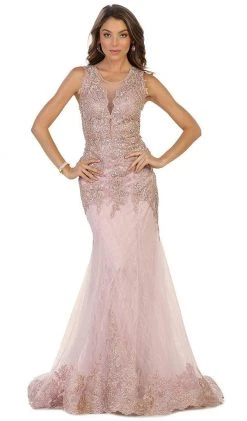 May Queen - Sleeveless Sheer Illusion Evening Gown Formal Gowns