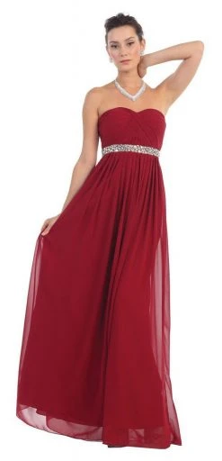 May Queen - Strapless Bejeweled A-Line Gown MQ-1169 Formal Gowns