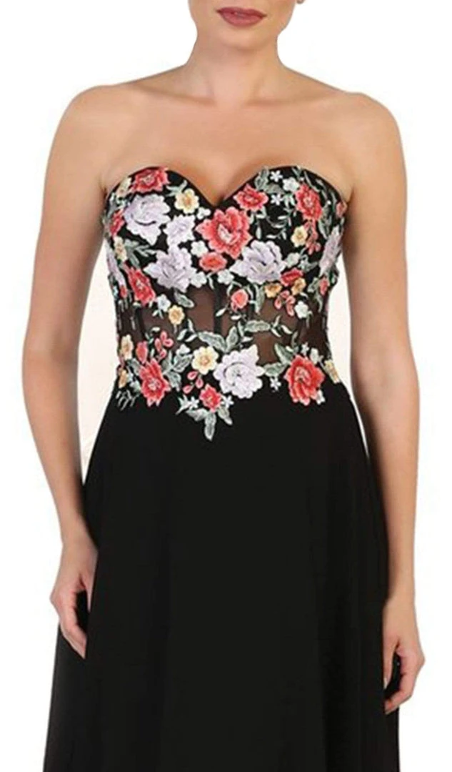 May Queen - Strapless Embellished Chiffon Evening Gown Formal Gowns 6 May Queen - Strapless Embellished Chiffon Evening Gown Formal Gowns