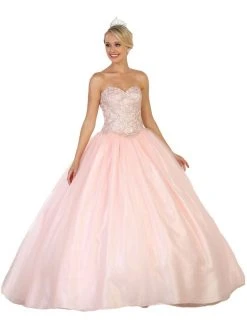 Formal Gowns May Queen - Strapless Embellished Sweetheart Quinceanera Ballgown