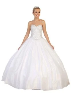 Formal Gowns May Queen - Strapless Embellished Sweetheart Quinceanera Ballgown 16 Formal Gowns May Queen - Strapless Embellished Sweetheart Quinceanera Ballgown