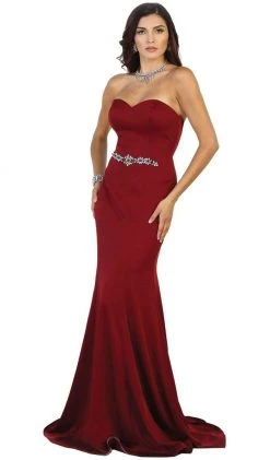 Formal Gowns May Queen - Strapless Glimmering Waist Evening Gown