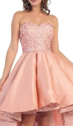 May Queen - Strapless High-Low Pleated Cocktail Dress Cocktail Dresses