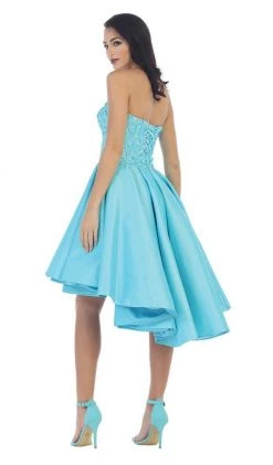 May Queen - Strapless High-Low Pleated Cocktail Dress Cocktail Dresses 12 May Queen - Strapless High-Low Pleated Cocktail Dress Cocktail Dresses