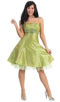 May Queen - Strapless Pleated Bodice Empire Cocktail Dress MQ596 Cocktail Dresses