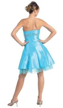 May Queen - Strapless Pleated Bodice Empire Cocktail Dress